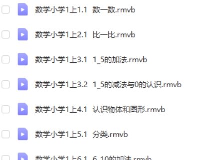 黄冈小学数学人教版小学数学一年级上册 陈倩主讲 视频教程 教学视频 百度网盘下载高中-初中-小学-大学等各类学习资源祝你学霸