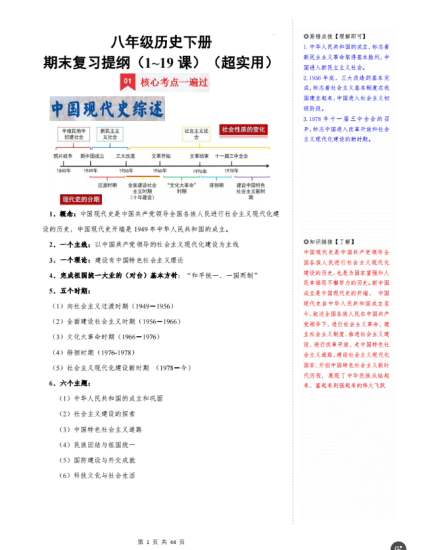 【25八下】期末复习提纲（超实用）-2024-2025学年八年级历高中-初中-小学-大学等各类学习资源祝你学霸