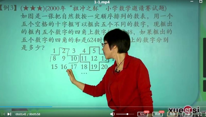 【学而思小学奥数培训视频】小学奥数七大专题（经典奥数）培训课MP4视频，小学奥数应用题课程高中-初中-小学-大学等各类学习资源祝你学霸