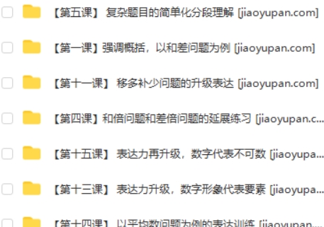 小鱼老师 小学数学 《小学数学应用题专项突破》视频课程高中-初中-小学-大学等各类学习资源祝你学霸