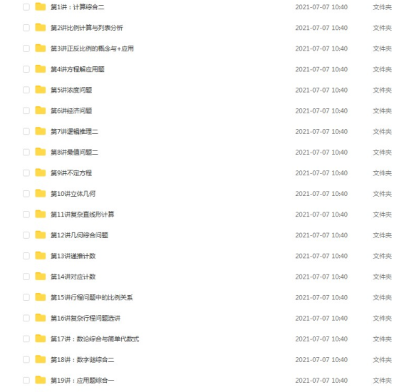 高思奥数竞赛数学思维课程：六年级上册20讲全MP4视频+PDF课本讲义