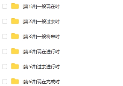 小学语法大全之六大时态 6讲视频带讲义高中-初中-小学-大学等各类学习资源祝你学霸