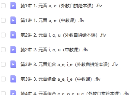 韩淑娇 自然拼读1级直播班 6讲高中-初中-小学-大学等各类学习资源祝你学霸