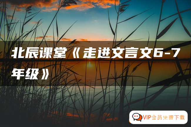 北辰课堂《走进文言文(6-7年级)》195篇文言文精讲视频课程资源合计5.82GB高中-初中-小学-大学等各类学习资源祝你学霸
